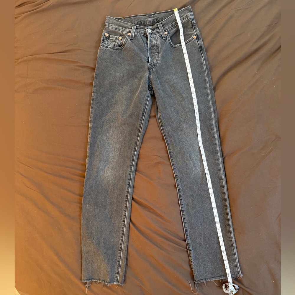 Women’s Levi High Waist Dark Gray Straight Jeans